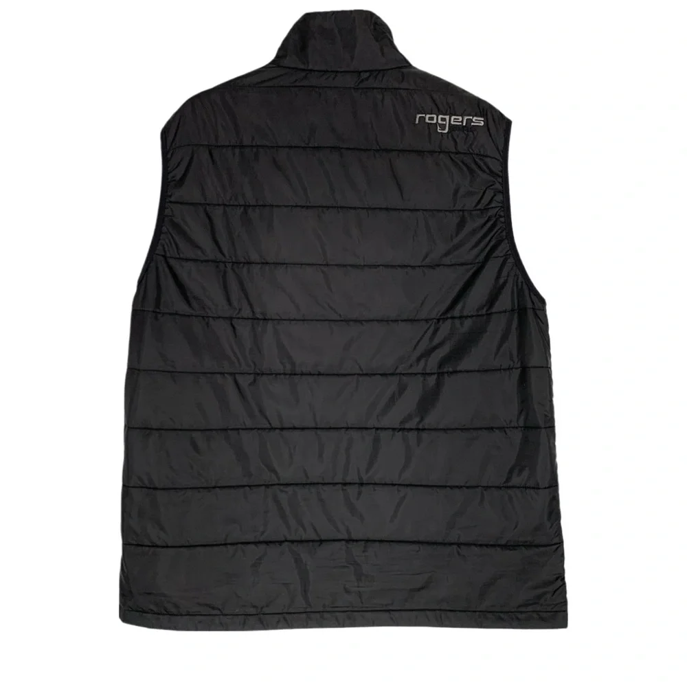 Roger’s Gear Men's Black Quilted Vest Full Front Zip Size XL Outdoors Fishing